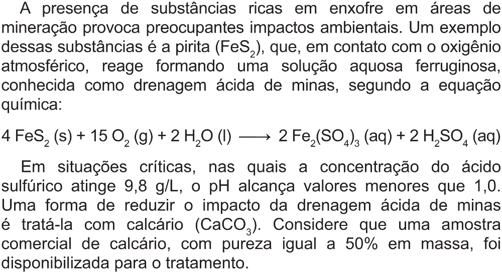Trecho original com figura, tabela ou fórmula da questão 126 do ENEM 2021 - 2º Dia – Caderno 5 – Amarelo (Superampliada) – Reaplicação/PPL/Segunda Oportunidade.
