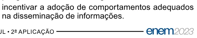 Alternativa E da questão 38 do ENEM 2023 - 1º Dia – Caderno 1 – Azul – Reaplicação/PPL.