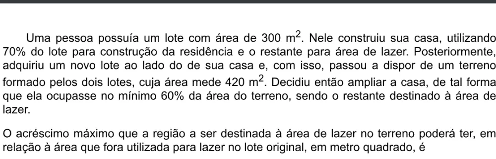 Trecho original com figura, tabela ou fórmula da questão 162 do ENEM 2020 - 2º Dia - Caderno 5 – Amarelo – Aplicação digital.