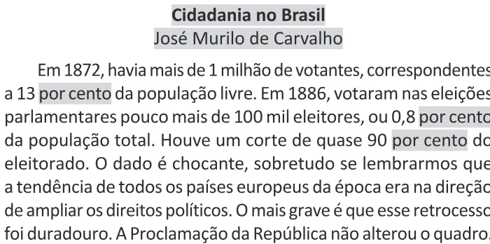 Trecho original com figura, tabela ou fórmula da questão 47 do ENEM 2025 - 1º Dia – Caderno 9 – Laranja (Braile e ledor) – Aplicação Regular - (Ledor).