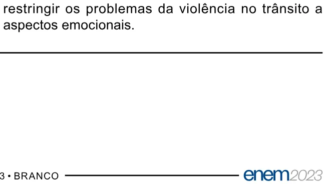 Alternativa E da questão 45 do ENEM 2023 - 1º Dia – Caderno 3 – Branco – Aplicação Regular.