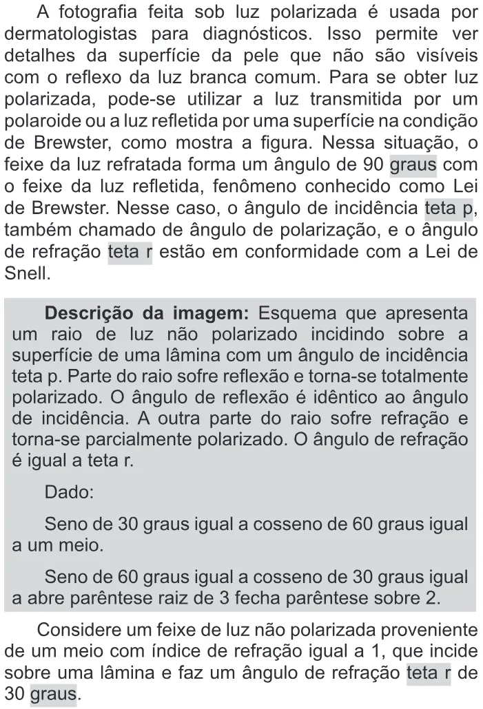 Trecho original com figura, tabela ou fórmula da questão 51 do ENEM 2015 - 1º Dia - Caderno 11 - Branco – Reaplicação/PPL - Ledor.