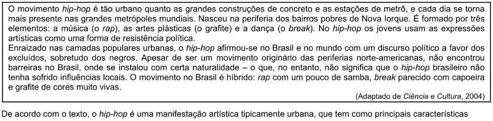 Trecho original com figura, tabela ou fórmula da questão 24 do ENEM 2004 - Caderno Amarelo.