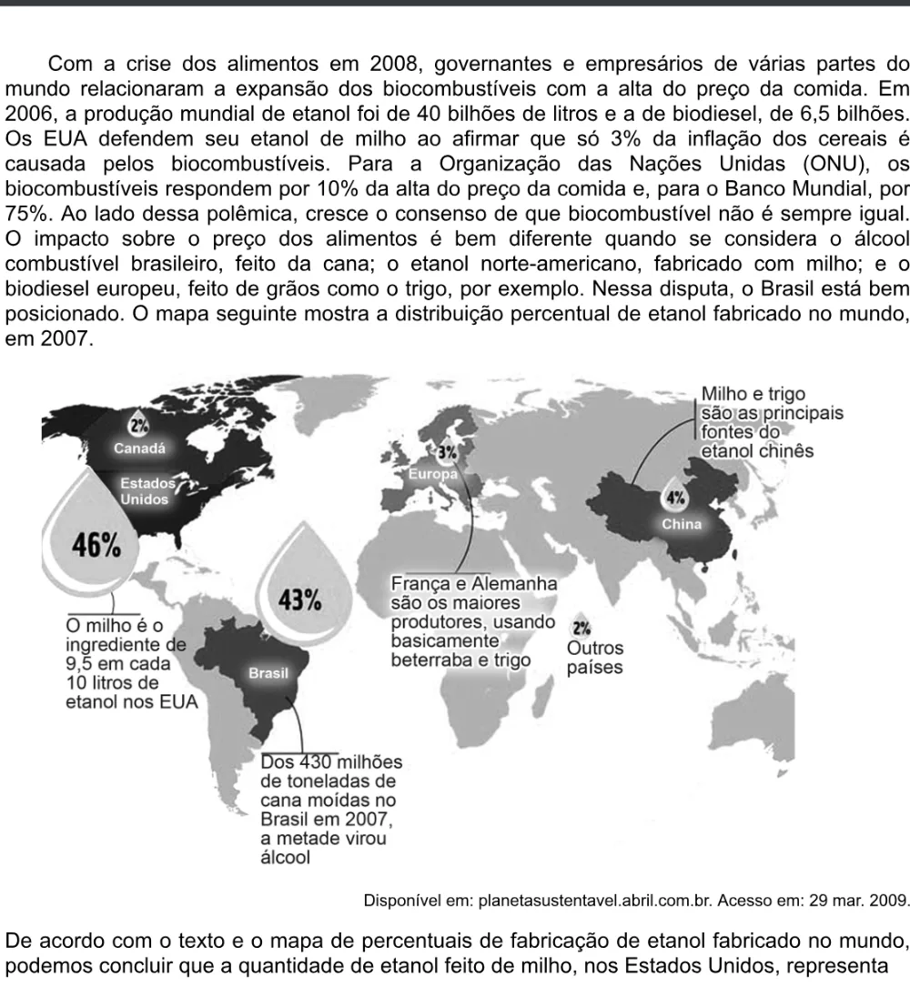 Trecho original com figura, tabela ou fórmula da questão 137 do ENEM 2020 - 2º Dia - Caderno 5 – Amarelo – Aplicação digital.