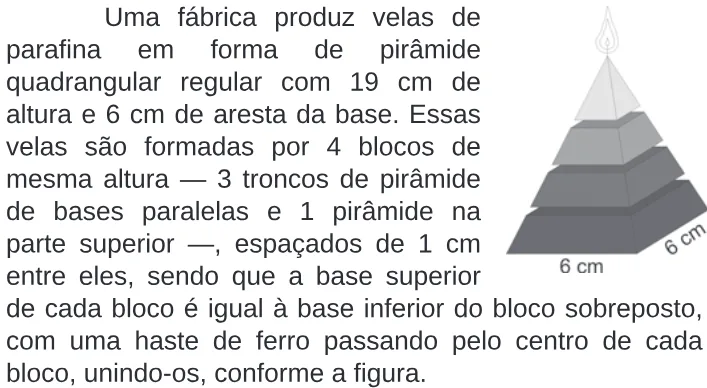 Trecho original com figura, tabela ou fórmula da questão 170 do ENEM 2009 - 2º Dia - Caderno 6 - Cinza.