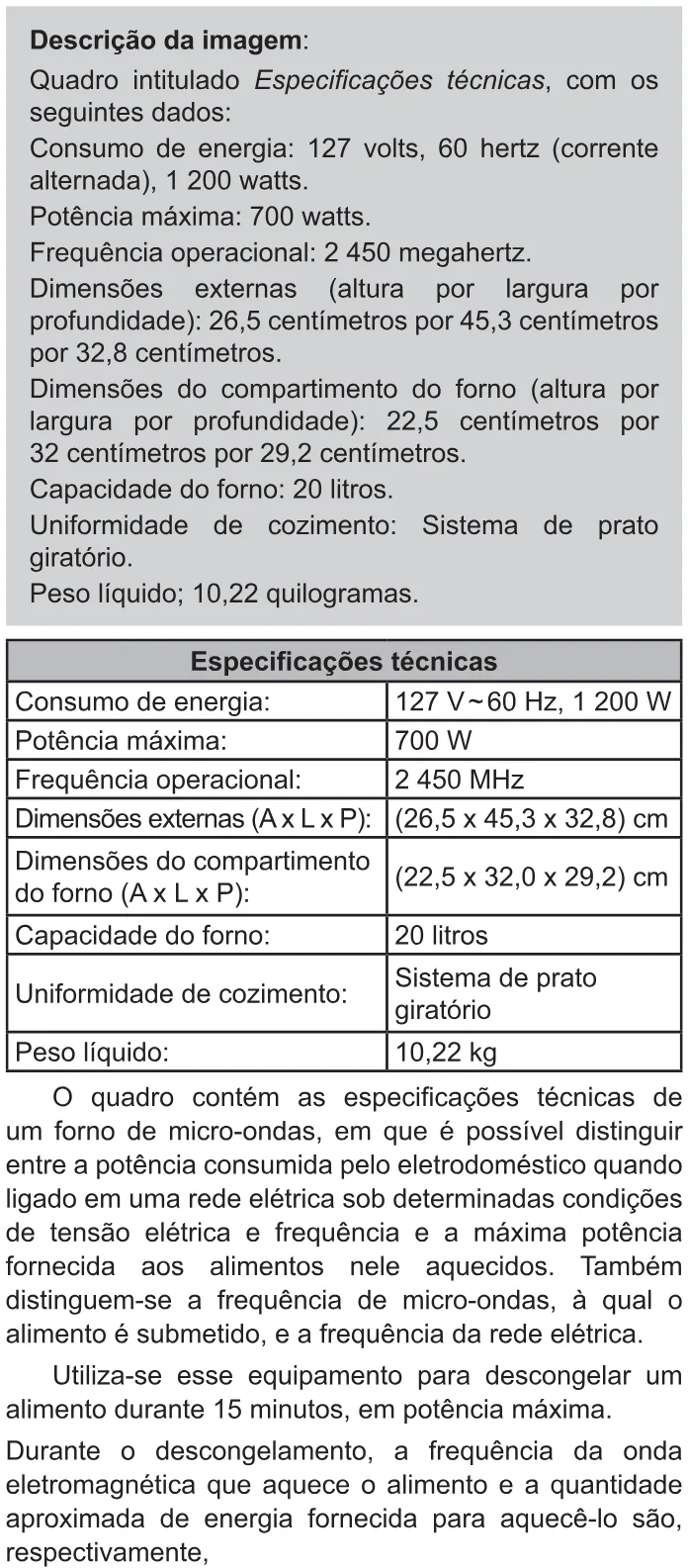 Trecho original com figura, tabela ou fórmula da questão 98 do ENEM 2021 - 2º Dia – Caderno 11 – Laranja (braile e ledor) – Reaplicação/PPL/Segunda Oportunidade.