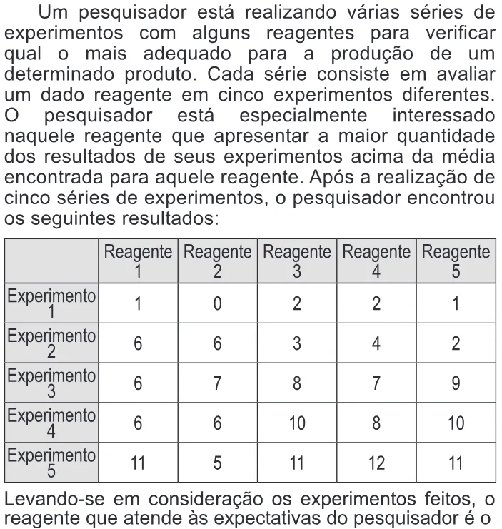 Trecho original com figura, tabela ou fórmula da questão 141 do ENEM 2014 - 2º Dia - Caderno 6 - Cinza – Aplicação regular.