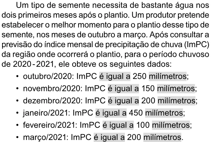 Trecho original com figura, tabela ou fórmula da questão 149 do ENEM 2023 - 2º Dia – Caderno 11 – Laranja (braile e ledor) – Aplicação Regular.
