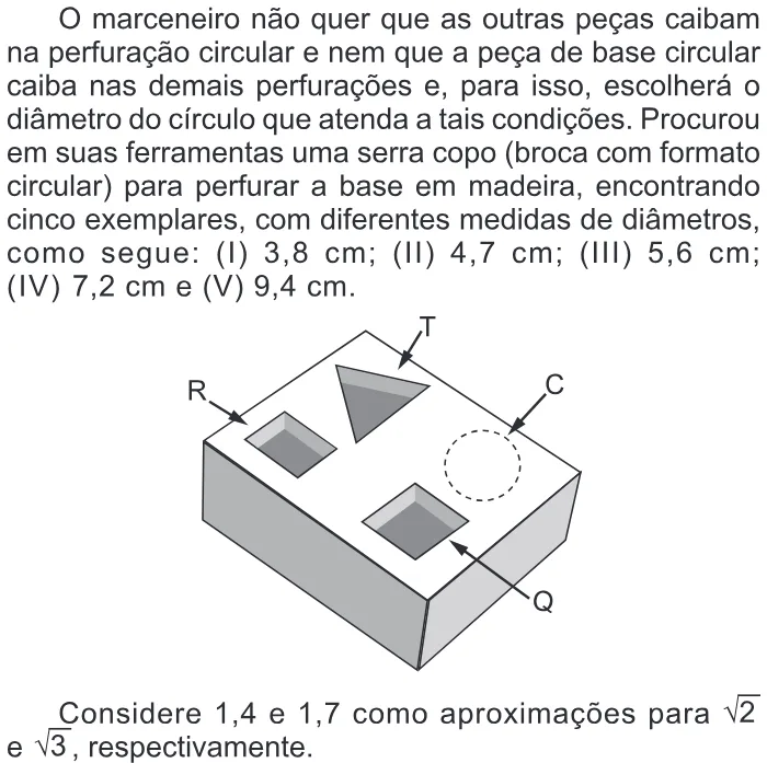 Trecho original com figura, tabela ou fórmula da questão 152 do ENEM 2016 - 2º Dia - Caderno 6 - Cinza – Aplicação regular.
