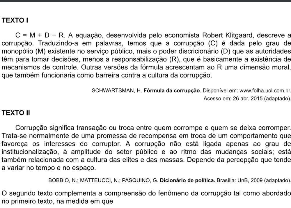 Trecho original com figura, tabela ou fórmula da questão 77 do ENEM 2020 - 1º Dia - Caderno 4 – Rosa – Espanhol – Aplicação digital.