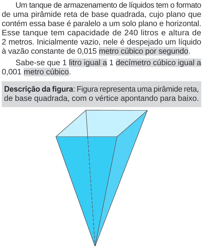 Trecho original com figura, tabela ou fórmula da questão 141 do ENEM 2024 - 2º Dia – Caderno 11 – Laranja (braile e ledor) – Reaplicação/PPL.