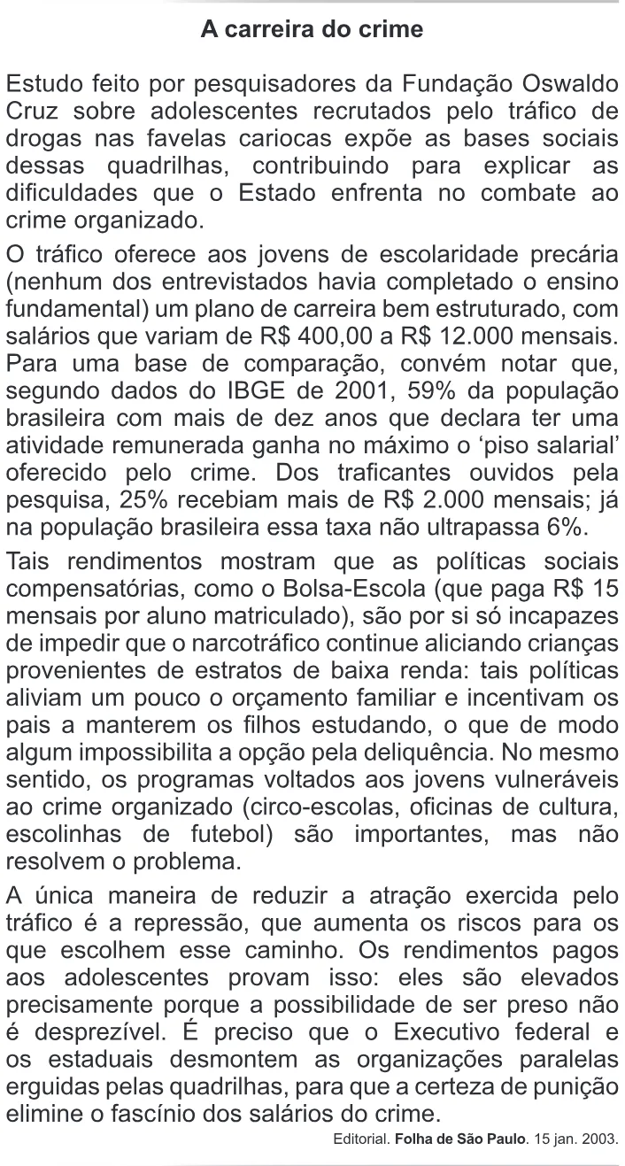 Trecho original com figura, tabela ou fórmula da questão 125 do ENEM 2010 - Dia 2 - Caderno 5 - Amarelo – Aplicação regular.