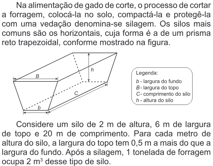 Trecho original com figura, tabela ou fórmula da questão 139 do ENEM 2014 - 2º Dia - Caderno 8 - Rosa – Aplicação regular.
