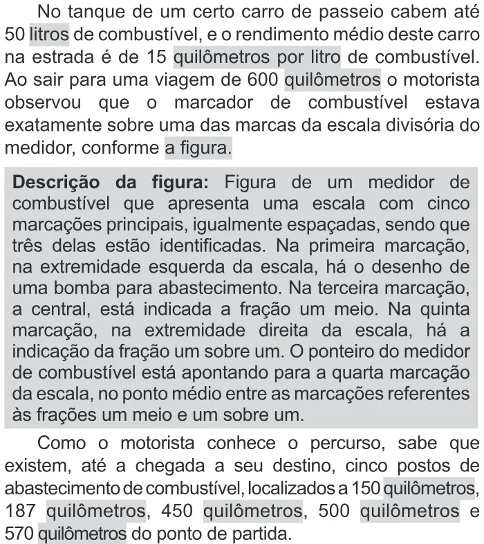 Trecho original com figura, tabela ou fórmula da questão 161 do ENEM 2016 - 2º Dia - Caderno 6 - Cinza – Aplicação regular - Ledor.