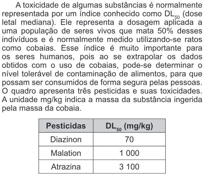 Trecho original com figura, tabela ou fórmula da questão 91 do ENEM 2017 - 2º Dia - Caderno 7 - Azul – Aplicação regular.