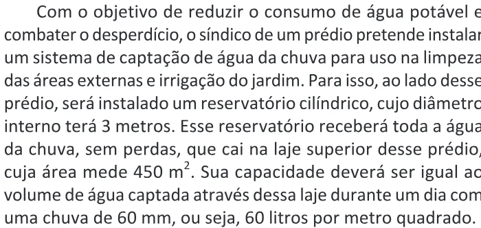 Trecho original com figura, tabela ou fórmula da questão 155 do ENEM 2025 - 2º Dia – Caderno 6 – Cinza – Reaplicação.