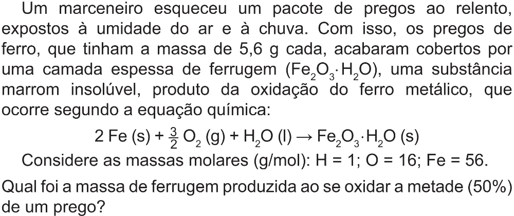 Trecho original com figura, tabela ou fórmula da questão 129 do ENEM 2021 - 2º Dia – Caderno 5 – Amarelo (Superampliada) – Reaplicação/PPL/Segunda Oportunidade.