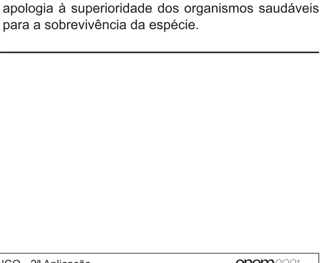 Alternativa E da questão 35 do ENEM 2021 - 1º Dia – Caderno 3 – Branco – Reaplicação/PPL/Segunda Oportunidade.