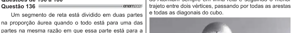 Trecho original com figura, tabela ou fórmula da questão 136 do ENEM 2021 - 2º Dia – Caderno 7 – Azul – Aplicação Regular.