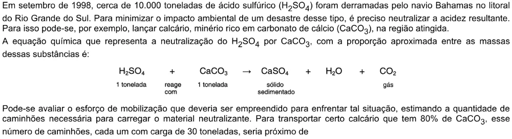 Trecho original com figura, tabela ou fórmula da questão 50 do ENEM 2004 - Caderno Amarelo.