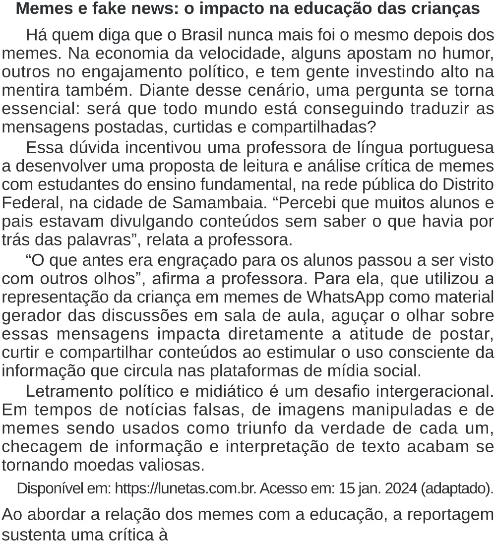 Trecho original com figura, tabela ou fórmula da questão 14 do ENEM 2024 - 1º Dia – Caderno 10 – Roxo (Libras) – Aplicação Regular - (Superampliada).