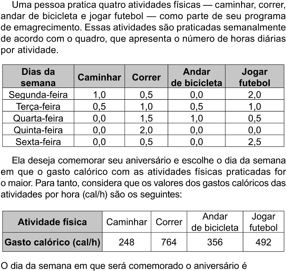 Trecho original com figura, tabela ou fórmula da questão 173 do ENEM 2023 - 2º Dia – Caderno 12 – Verde (Libras) – Aplicação Regular - (Superampliada).