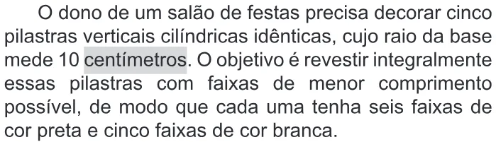 Trecho original com figura, tabela ou fórmula da questão 162 do ENEM 2019 - 2º Dia – Caderno 11 – Laranja – Reaplicação/PPL.