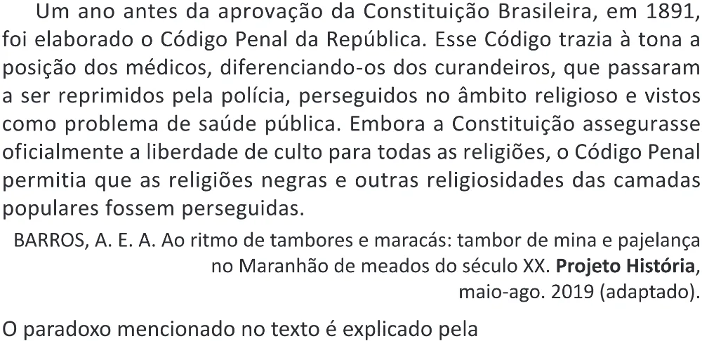 Trecho original com figura, tabela ou fórmula da questão 71 do ENEM 2025 - 1º Dia – Caderno 9 – Laranja (Braile e ledor) – Aplicação Regular - (Superampliada) - Belém, Ananindeua e Marituba.