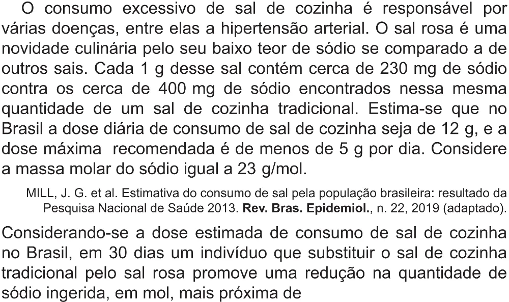 Trecho original com figura, tabela ou fórmula da questão 99 do ENEM 2021 - 2º Dia – Caderno 5 – Amarelo (Superampliada) – Reaplicação/PPL/Segunda Oportunidade.