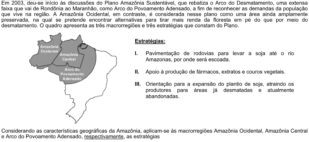 Trecho original com figura, tabela ou fórmula da questão 5 do ENEM 2004 - Caderno Amarelo.