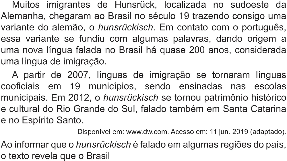 Trecho original com figura, tabela ou fórmula da questão 31 do ENEM 2021 - 1º Dia – Caderno 2 – Amarelo (Superampliada) – Reaplicação/PPL/Segunda Oportunidade.