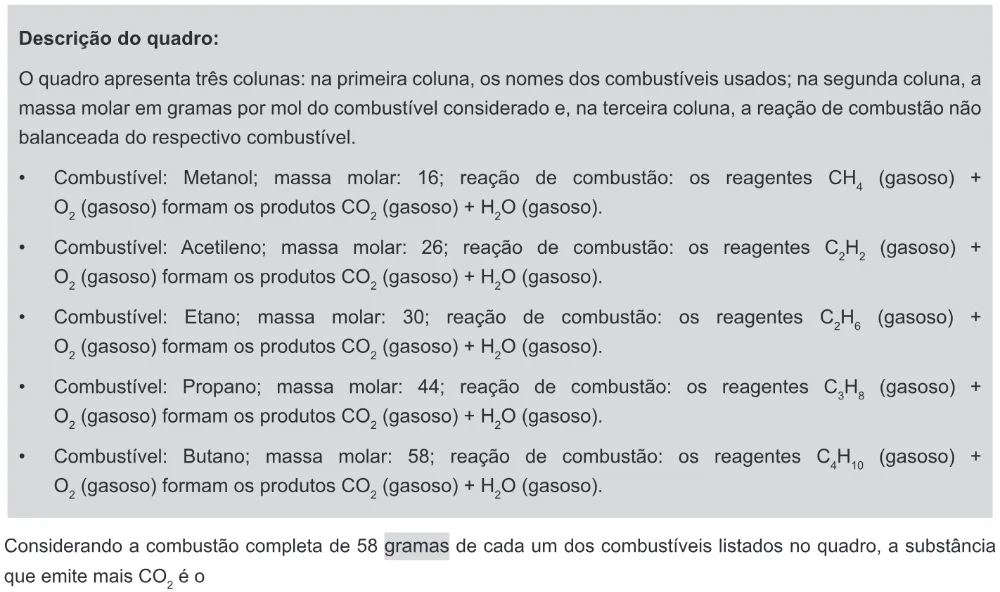 Trecho original com figura, tabela ou fórmula da questão 113 do ENEM 2017 - 2º Dia - Caderno 11 - Laranja – Reaplicação/PPL - Ledor.