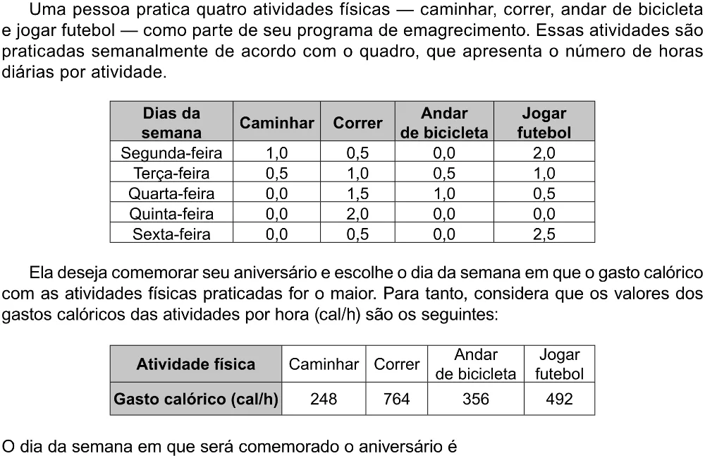 Trecho original com figura, tabela ou fórmula da questão 173 do ENEM 2023 - 2º Dia – Caderno 12 – Verde (Libras) – Aplicação Regular - (Ampliada).