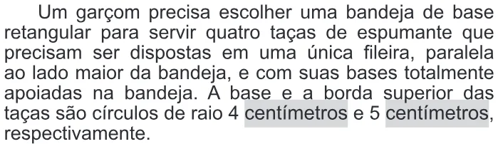 Trecho original com figura, tabela ou fórmula da questão 137 do ENEM 2017 - 2º Dia - Caderno 11 – Laranja (Braile e ledor) – Aplicação regular.