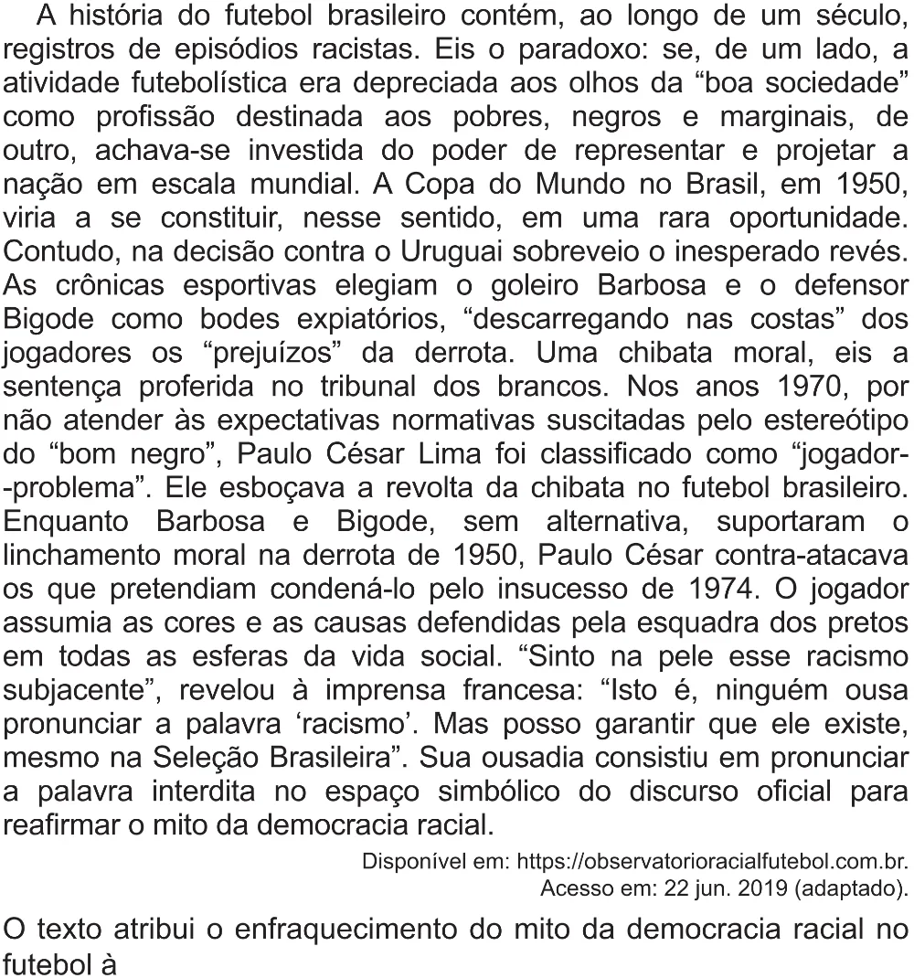 Trecho original com figura, tabela ou fórmula da questão 37 do ENEM 2021 - 1º Dia – Caderno 2 – Amarelo (Superampliada) – Aplicação Regular.