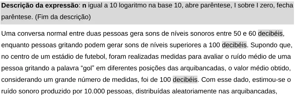 Trecho original com figura, tabela ou fórmula da questão 118 do ENEM 2025 - 2º Dia – Caderno 11 – Laranja (Braile e ledor) – Aplicação Regular - Leitor de tela (NVDA).