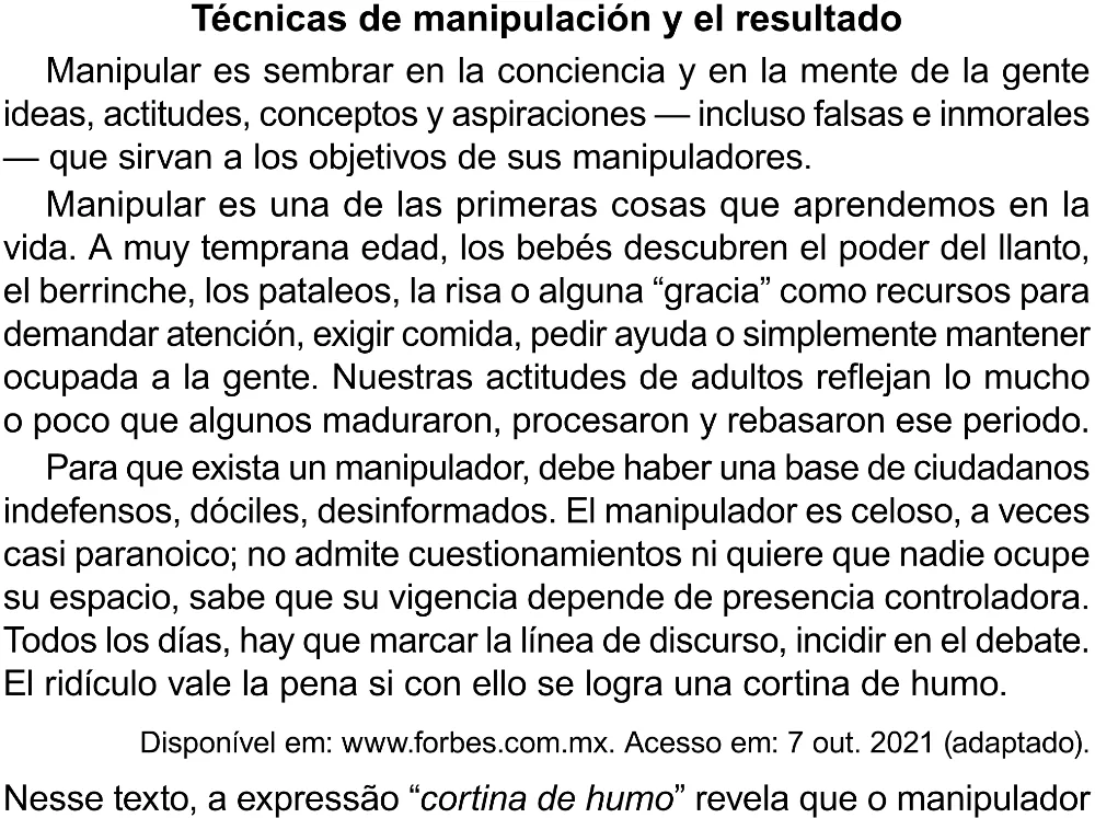 Trecho original com figura, tabela ou fórmula da questão 1 (espanhol) do ENEM 2023 - 1º Dia – Caderno 10 – Verde (Libras) – Aplicação Regular - (Superampliada).