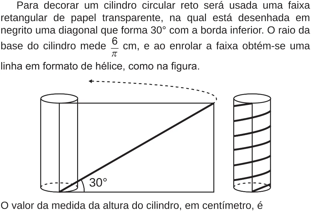 Trecho original com figura, tabela ou fórmula da questão 170 do ENEM 2018 - 2º Dia - Caderno 5 – Amarelo (Superampliada) – Aplicação regular.