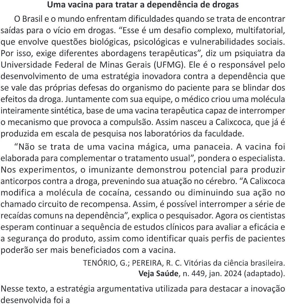 Trecho original com figura, tabela ou fórmula da questão 39 do ENEM 2025 - 1º Dia – Caderno 9 – Laranja (Braile e ledor) – Aplicação Regular - (Superampliada) - Belém, Ananindeua e Marituba.