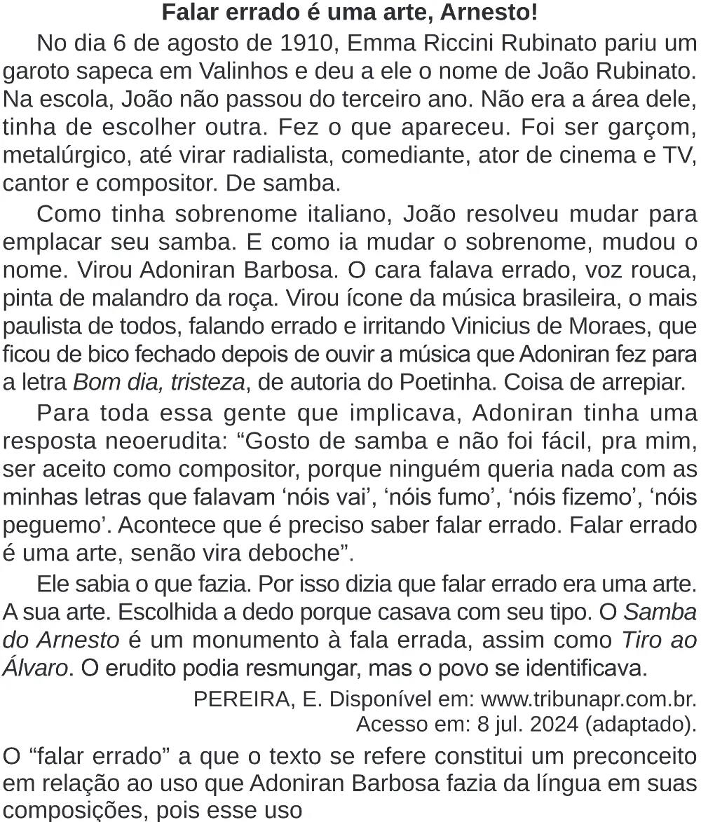 Trecho original com figura, tabela ou fórmula da questão 8 do ENEM 2024 - 1º Dia – Caderno 10 – Roxo (Libras) – Aplicação Regular - (Superampliada).