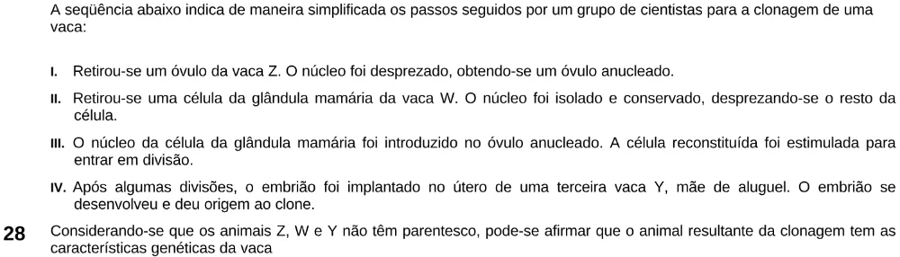 Texto, gráfico ou figura de apoio da questão 28 do ENEM 1999.