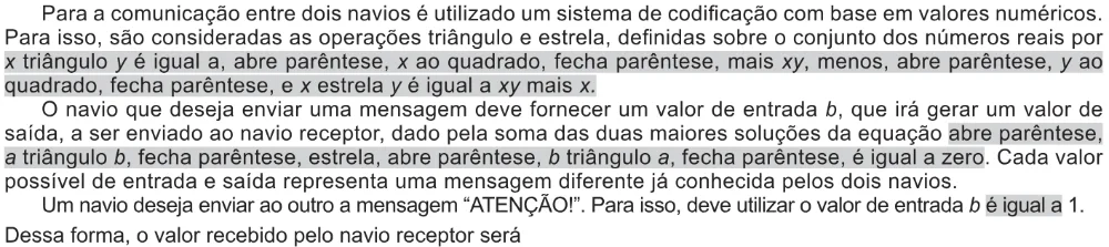 Trecho original com figura, tabela ou fórmula da questão 162 do ENEM 2021 - 2º Dia – Caderno 11 – Laranja (braile e ledor) – Aplicação Regular.