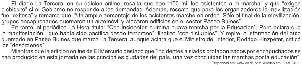 Trecho original com figura, tabela ou fórmula da questão 94 (espanhol) do ENEM 2013 - 2º Dia - Caderno 6 - Cinza – Reaplicação/PPL.