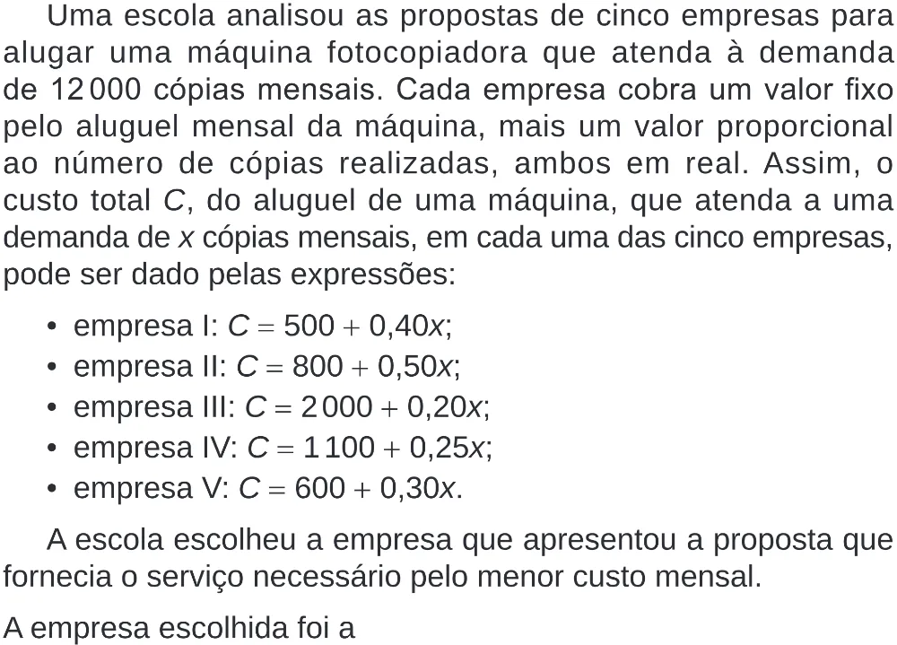 Trecho original com figura, tabela ou fórmula da questão 158 do ENEM 2024 - 2º Dia – Caderno 8 – Verde (Superampliada) – Reaplicação/PPL.
