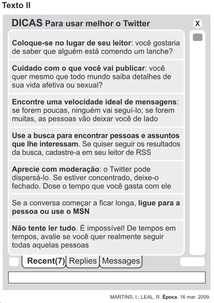 Trecho original com figura, tabela ou fórmula da questão 111 do ENEM 2010 - Dia 2 - Caderno 6 - Cinza – Aplicação regular.