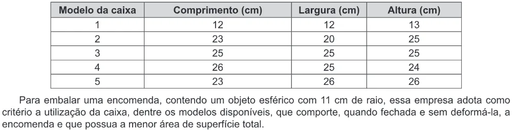 Trecho original com figura, tabela ou fórmula da questão 166 do ENEM 2019 - 2º Dia – Caderno 5 – Amarelo – Reaplicação/PPL.