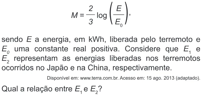 Trecho original com figura, tabela ou fórmula da questão 147 do ENEM 2016 - 2º Dia - Caderno 6 - Cinza – Aplicação regular.