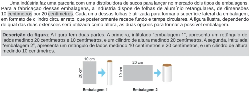 Trecho original com figura, tabela ou fórmula da questão 165 do ENEM 2024 - 2º Dia – Caderno 11 – Laranja (braile e ledor) – Aplicação Regular.
