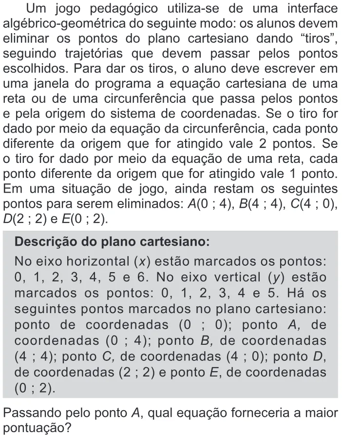 Trecho original com figura, tabela ou fórmula da questão 166 do ENEM 2018 - 2º Dia - Caderno 11 – Laranja (Braile e ledor) – Aplicação regular.