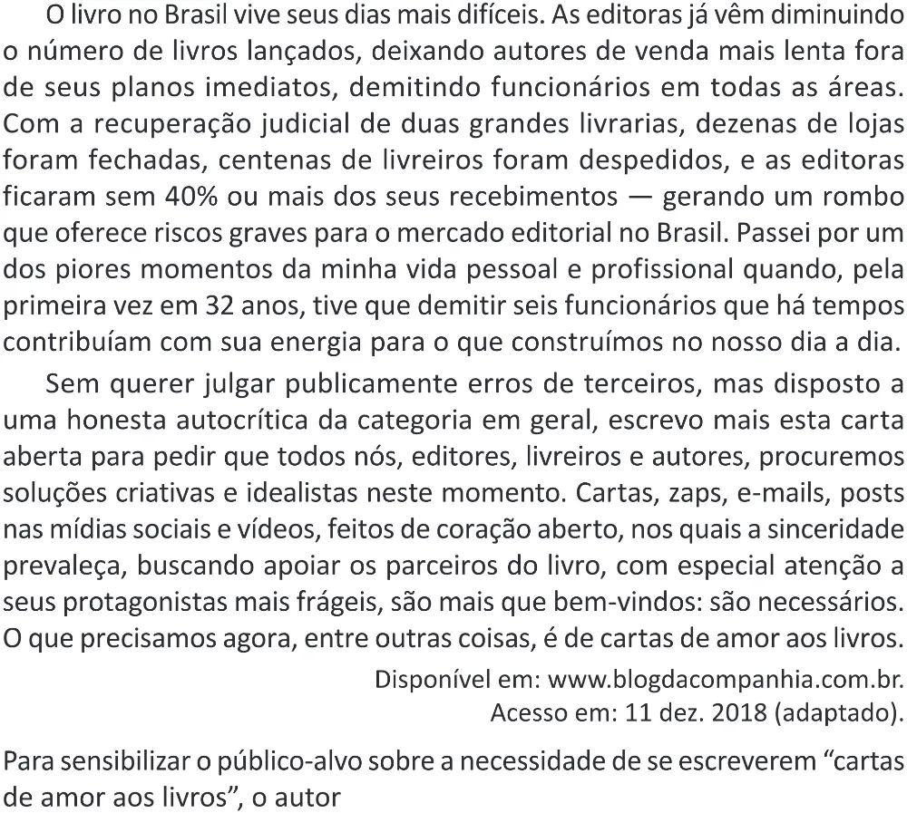 Trecho original com figura, tabela ou fórmula da questão 38 do ENEM 2025 - 1º Dia – Caderno 9 – Laranja (Braile e ledor) – Aplicação Regular - (Superampliada) - Belém, Ananindeua e Marituba.